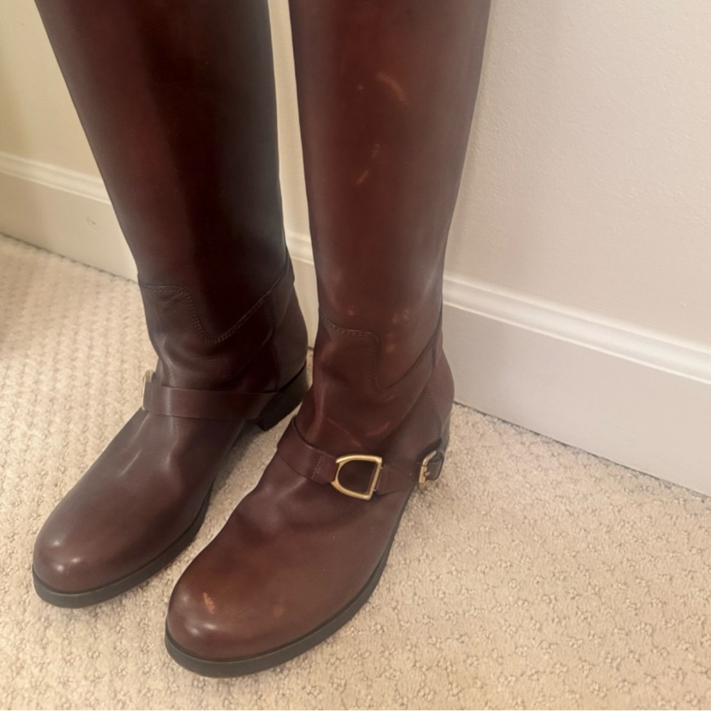 Ralph Lauren Collection Purple Label Zuri Brown Leather Riding Boots - Picture 10 of 10